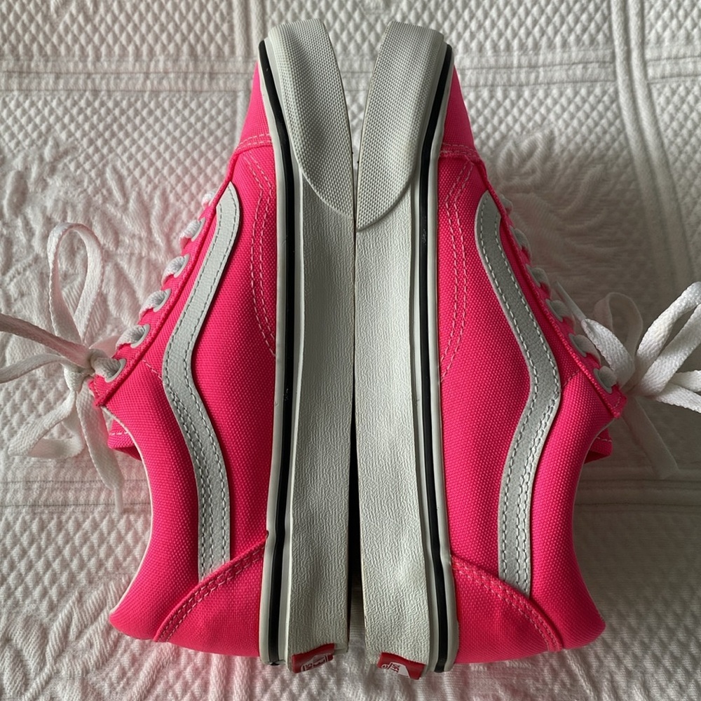 Vans Old Skool Neon Knockout Pink/True White Sneakers Skater Shoes Valentines - Picture 6 of 10